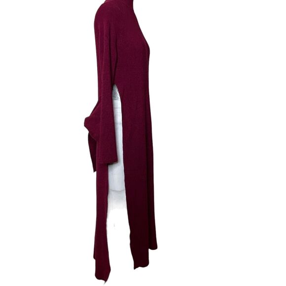 New L-Space Leona Sweater Mock Neck Dress Side Slits Cabernet Women's Small NWT - Picture 10 of 12